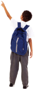 Student wearing backpack